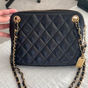Auth Chanel lambskin mini shoulder bag